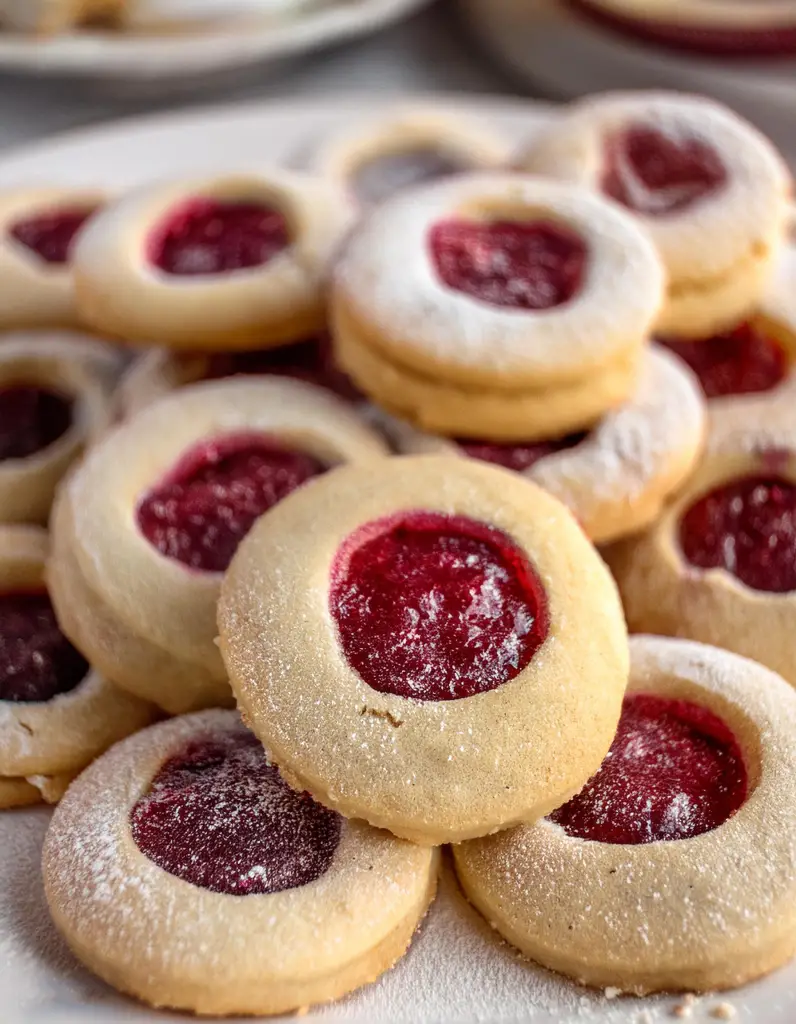 Raspberry Thumbprint Cookies
