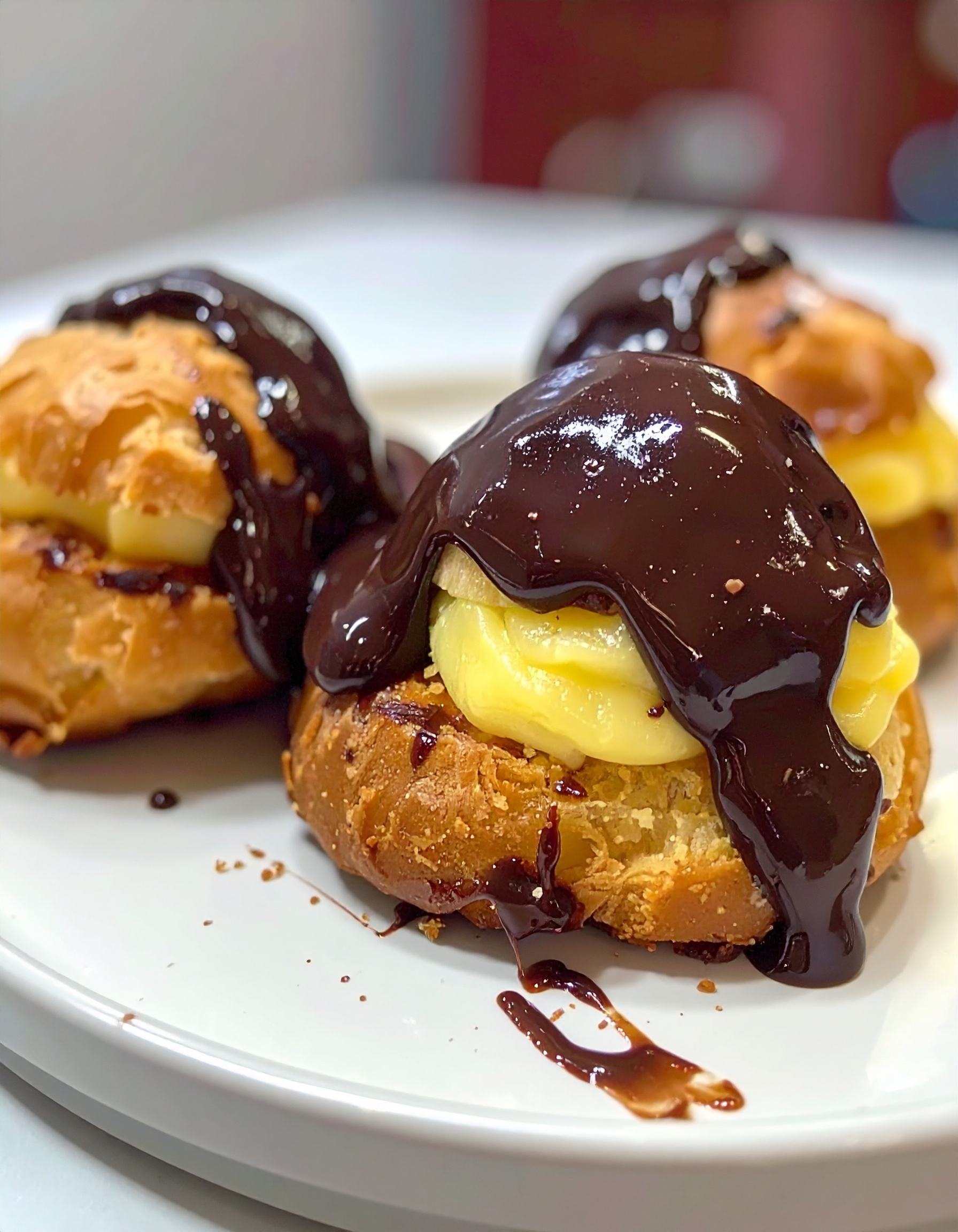 Chocolate-Covered Banana Pudding Stuffed Puffs