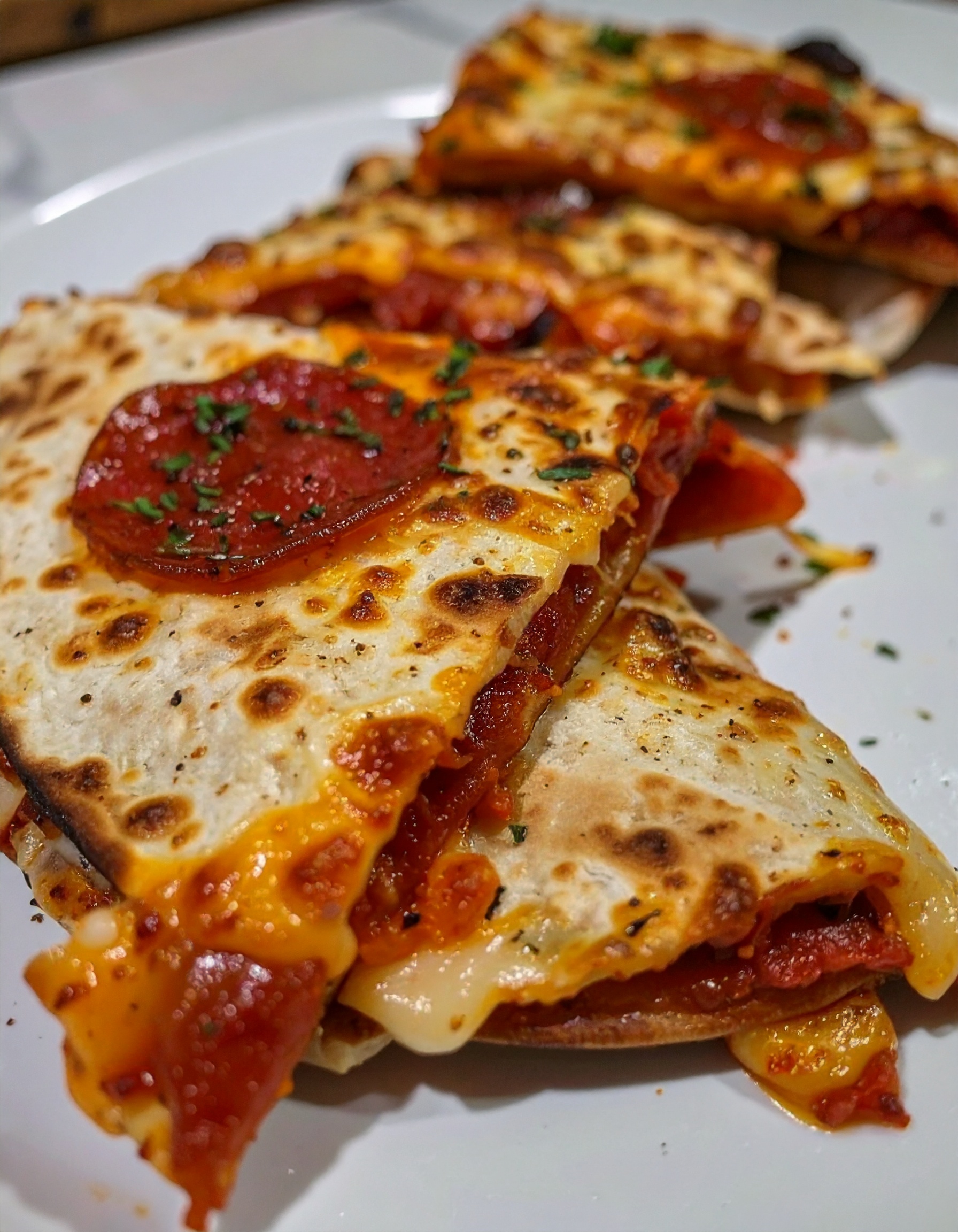 Pepperoni Cheese Pizza Quesadillas